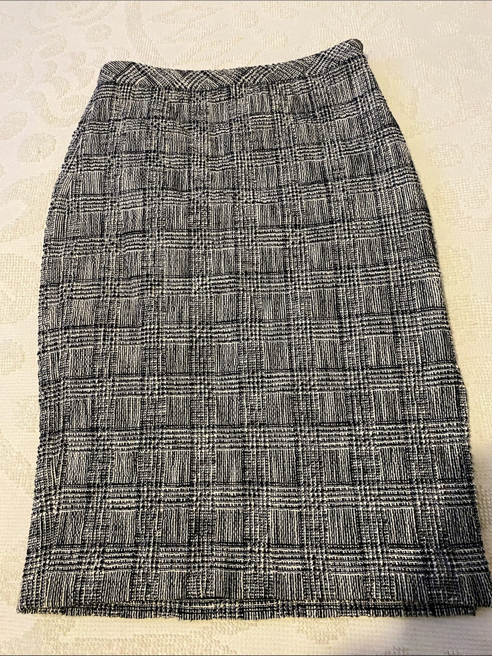 Banana Republic Black and White Plaid Pencil Skirt, thick skirt